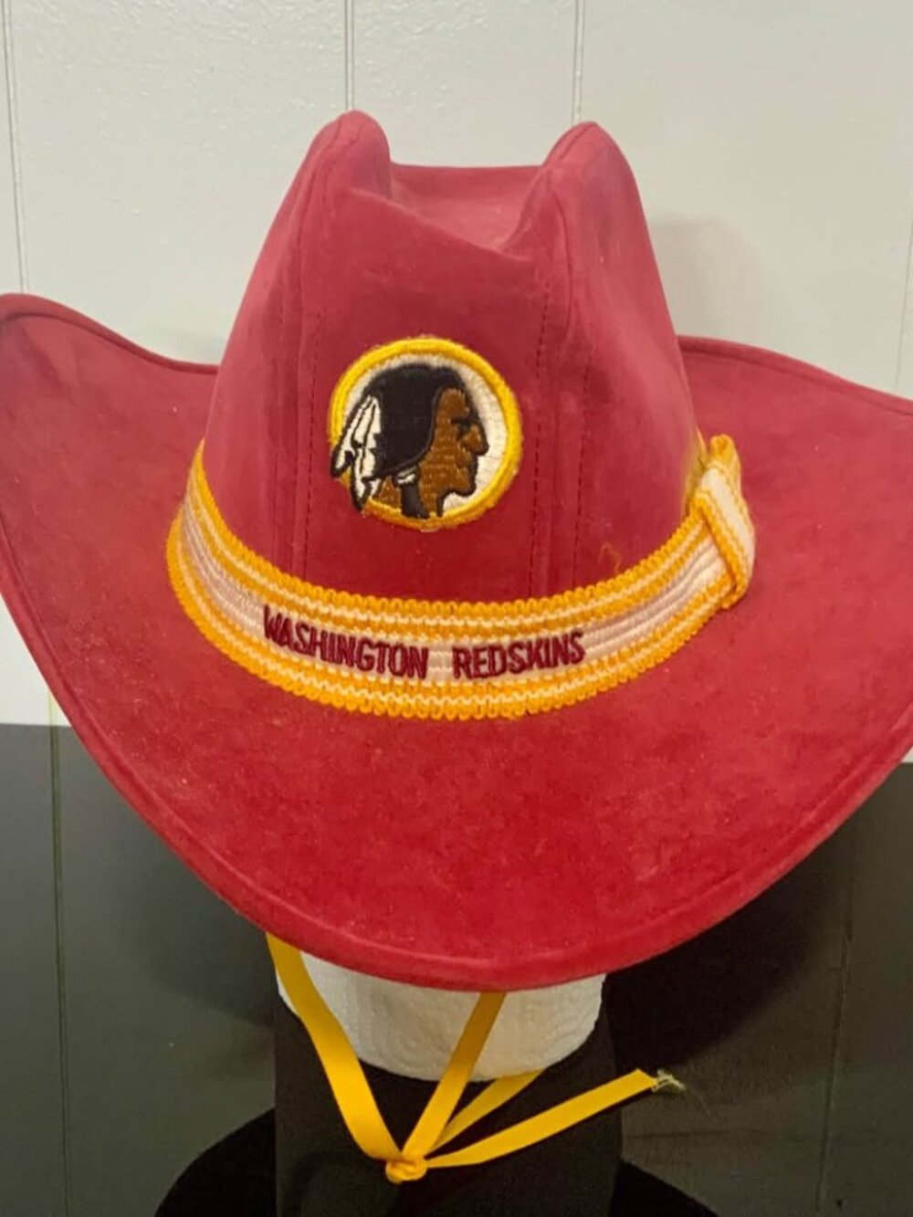 Vintage AJD Western Suede Cowboy Hat Washington Redskins Commanders Rare EUC - Picture 1 of 8